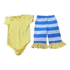 Emily Rose Ruffled Pants HB Top 2 Piece Outfit Size 12 Months‎ Girls Baby Cute